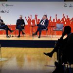 Diskussion mit Dr. Rauball, Marcel Reif, Reinhard Grindel (Foto Joachim Puls)