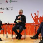 Dr. Reinhard Rauball (DFL), Marcell Reif, Reinhard Grindel (DFB) (Foto Joachim Puls)